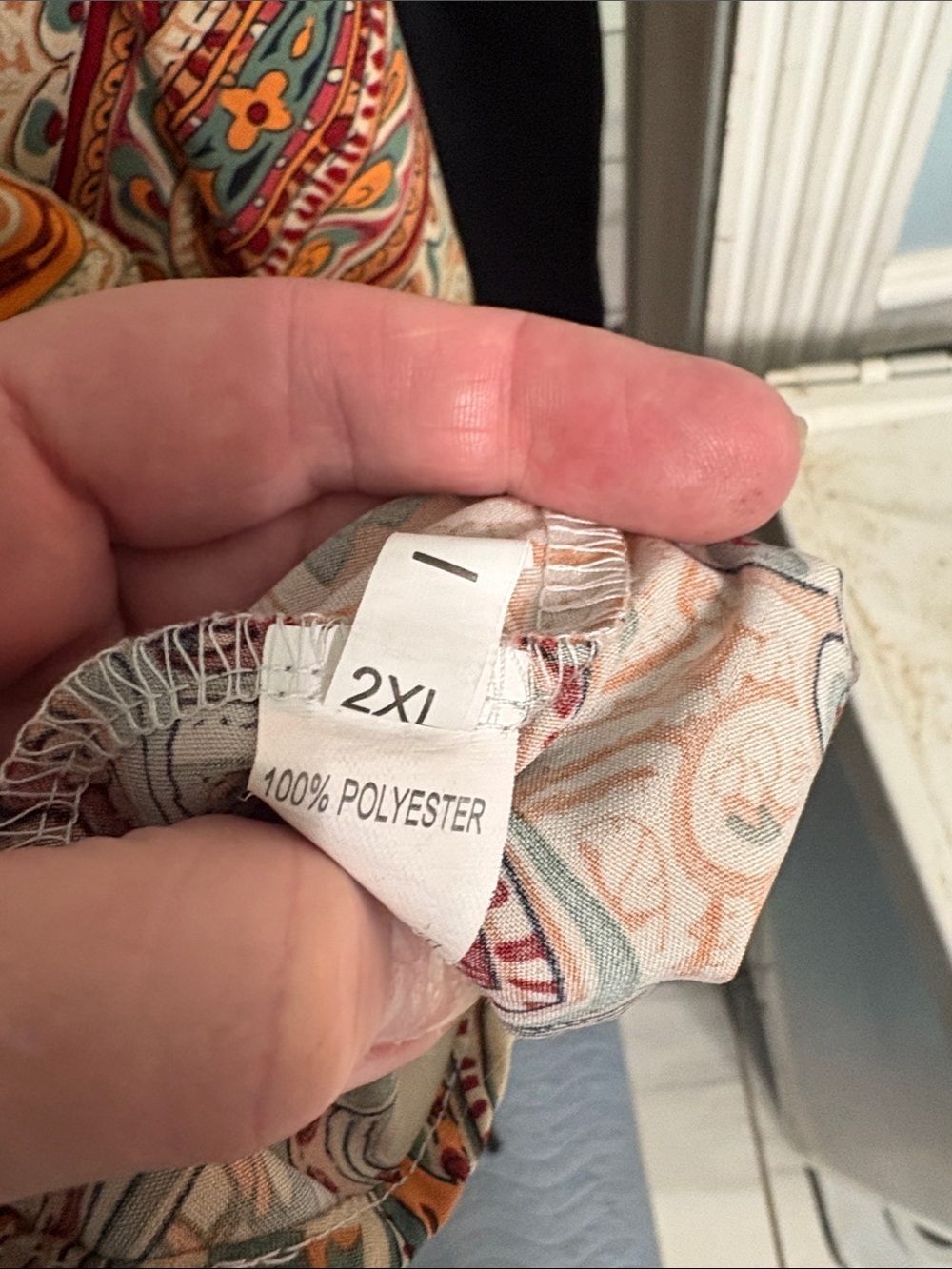 Boho Paisley Mini Dress - Cream Multicolor - Picture 3 of 4
